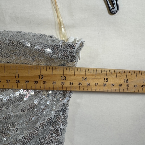 Angela Strapless Mini Dress Womens Size Medium White Sequin Bodice Fairycore - Picture 3 of 6